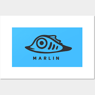 Art of a very small and cute marlin fish. Minimal style Posters and Art